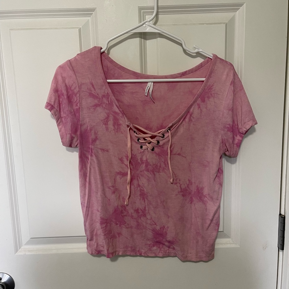 Empyre pink tie dye crop top